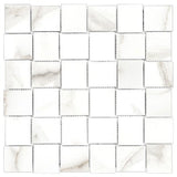 Anatolia Tile 2X2 Basketweave Mayfair Calacatta Oro Matte Porcelain Mosaics. 1 Sheet = .98 Sq. Ft. 4501-0128-1 Calacatta Oro 2x2 Basketweave Matte - premium natural stone mosaic tile from Anatolia Tile, available at PoshHaus showroom in Keene, NH