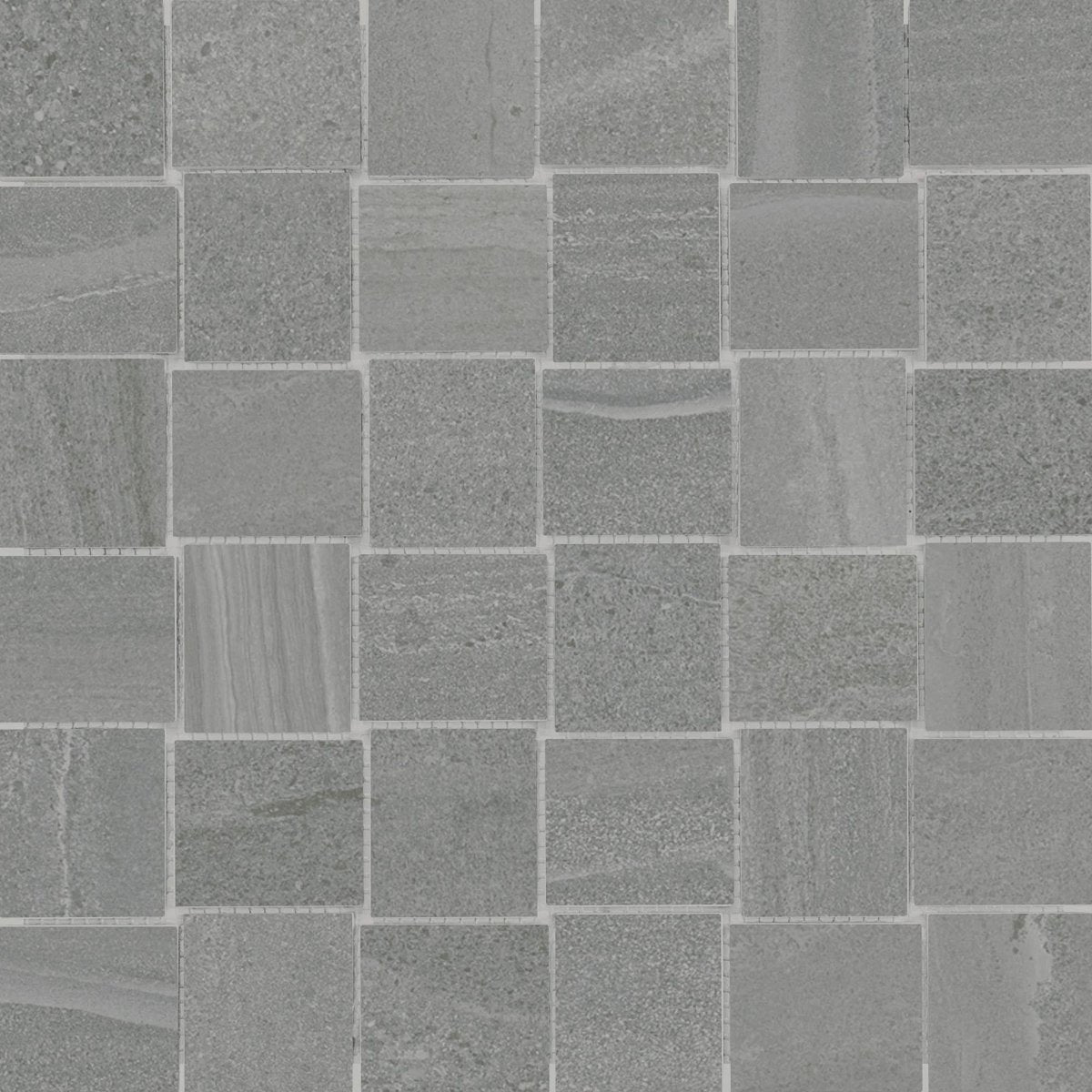 Anatolia Tile 2X2 Basketweave Davenport Mica Matte Porcelain Mosaics. 1 Sheet = .97 Sq. Ft. 4501-0081-0 (63-579) Mica Basketweave 2x2 - premium natural stone mosaic tile from Anatolia Tile, available at PoshHaus showroom in Keene, NH