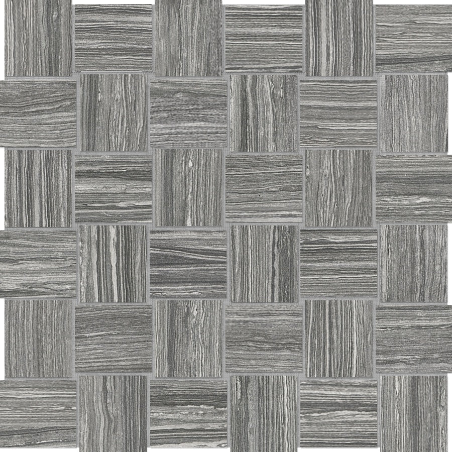 Anatolia Tile 2X2 Basketweave Eramosa Carbon Matte Porcelain Mosaics. 1 Sheet = .96 Sq. Ft. 4501-0082-0 (69-230) Carbon Basketweave 2x2 - premium natural stone mosaic tile from Anatolia Tile, available at PoshHaus showroom in Keene, NH