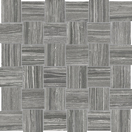 Anatolia Tile 2X2 Basketweave Eramosa Carbon Matte Porcelain Mosaics. 1 Sheet = .96 Sq. Ft. 4501-0082-0 (69-230) Carbon Basketweave 2x2 - premium natural stone mosaic tile from Anatolia Tile, available at PoshHaus showroom in Keene, NH