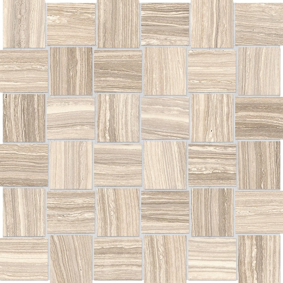 Anatolia Tile 2X2 Basketweave Eramosa Sand Matte Porcelain Mosaics. 1 Sheet = .96 Sq. Ft. 4501-0086-0 (69-234) Sand Basketweave 2x2 - premium natural stone mosaic tile from Anatolia Tile, available at PoshHaus showroom in Keene, NH