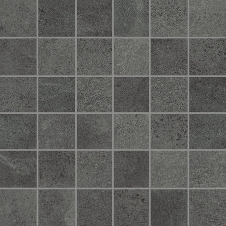 Anatolia Tile 2X2 Industria Graphite Matte 36 Piece Porcelain Mosaics. 1 Sheet = .96 Sq. Ft. 4501-0104-0 (63-595) Graphite 2x2 - premium natural stone mosaic tile from Anatolia Tile, available at PoshHaus showroom in Keene, NH