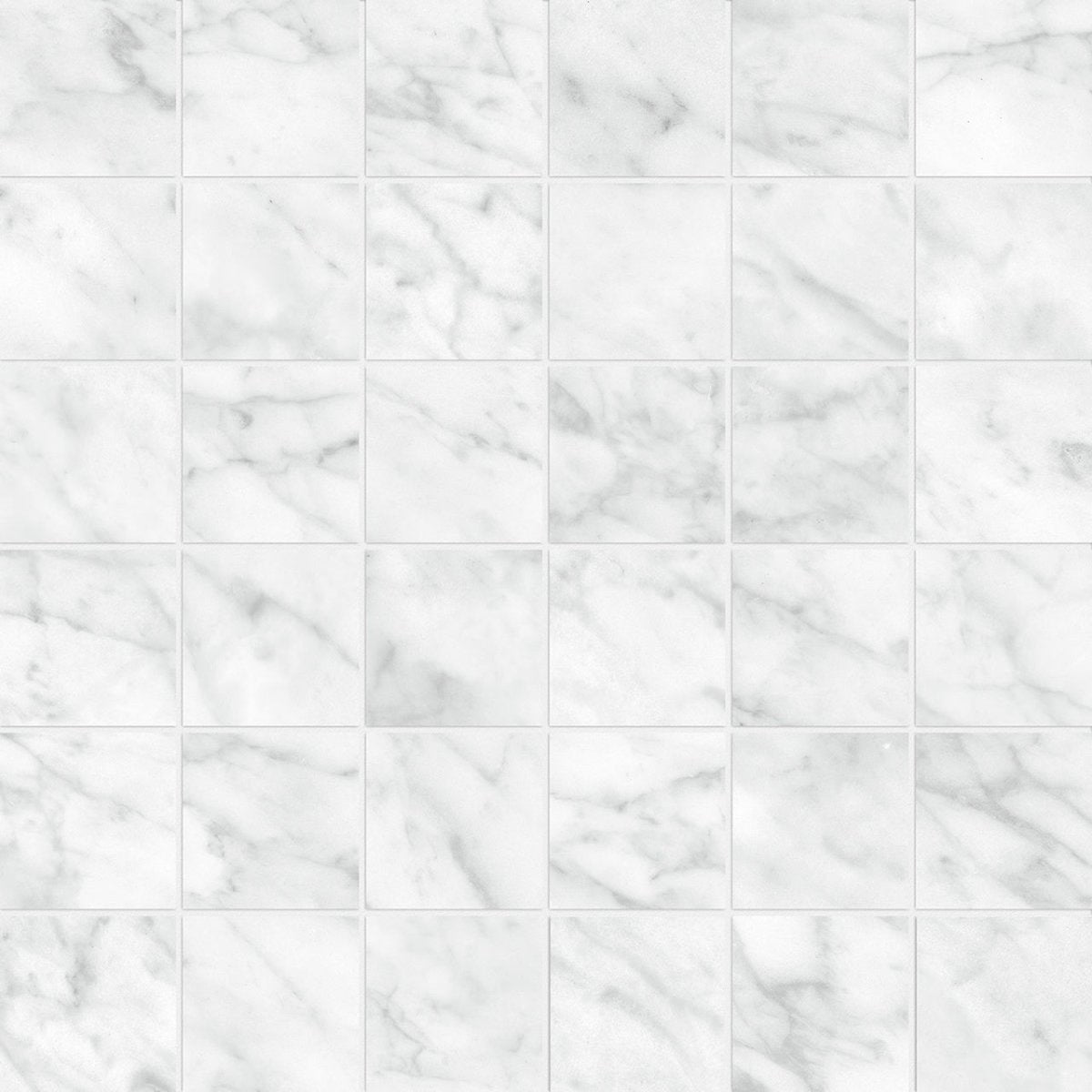 Anatolia Tile 2X2 La Marca Carrara Honed 36 Piece Porcelain Mosaics. 1 Sheet = .96 Sf. 4501-0370-0 (68-471) Carrara Gioia 2x2 Honed - premium natural stone mosaic tile from Anatolia Tile, available at PoshHaus showroom in Keene, NH