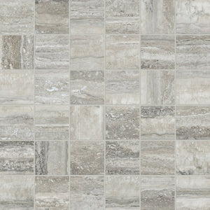 Anatolia Tile 2X2 La Marca Traventino Honed & Rectified 36 Piece Mosaics. 1 Sheet = .96 Sf. 4501-0373-0 (68-474) Travertino Instrata 2x2 Honed - premium natural stone mosaic tile from Anatolia Tile, available at PoshHaus showroom in Keene, NH