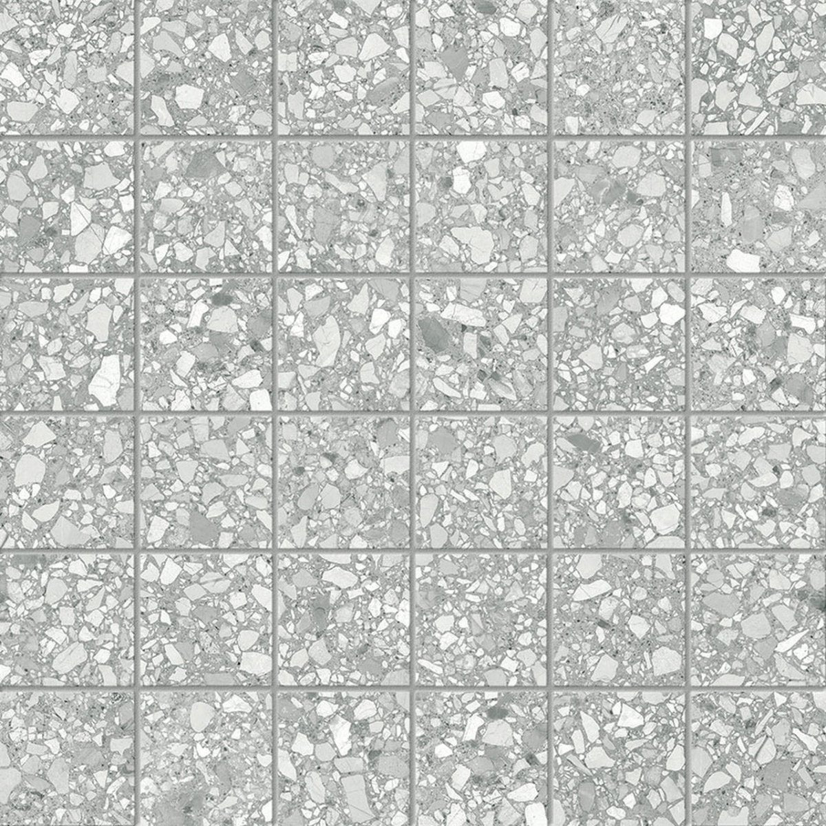 Anatolia Tile 2X2 Station Ash Matte 36 Piece Porcelain Mosaics. 1 Sheet = .96 Sq. Ft. 4501-0318-0 (63-668) Ash 2x2 - premium natural stone mosaic tile from Anatolia Tile, available at PoshHaus showroom in Keene, NH