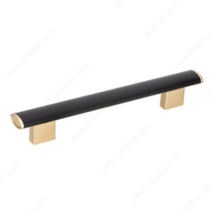 Richelieu 4085160213900 Modern Metal Pull - 4085, Matte Black / Verona Gold, 6 5/16 in, 8 21/32 in, 31/32 in, M4 (Included)