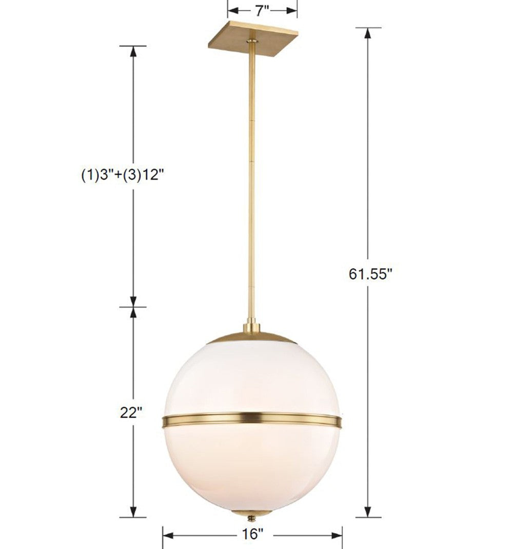 Brian Patrick Flynn for Crystorama Truax 4 Light Aged Brass Pendant 2016-AG