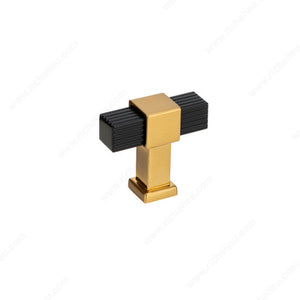 Richelieu BP874750158900 Modern Metal Knob - 8747, Matte Black / Brushed Aurum Gold