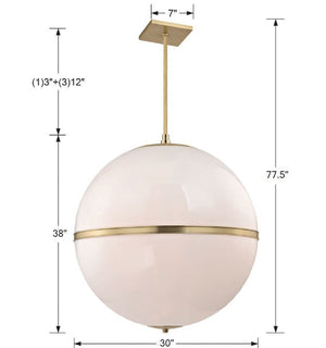 Brian Patrick Flynn for Crystorama Truax 4 Light Aged Brass Chandelier 2030-AG