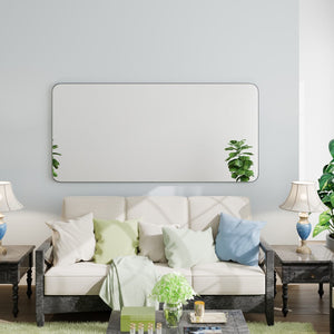 Eviva Harmony 60" x 28" Rectangular Black Metal Framed Mirror