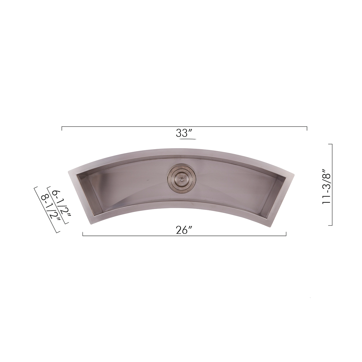 DAX Stainless Steel Handmade with 16 Gauge, Brushed Stainless Steel DAX-SQ-3312C