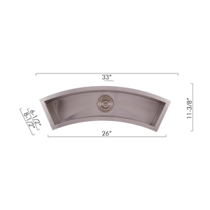 DAX Stainless Steel Handmade with 16 Gauge, Brushed Stainless Steel DAX-SQ-3312C