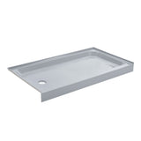 Voltaire 60 x 32 Single-Threshold, Left-Hand Drain, Shower Base in Grey