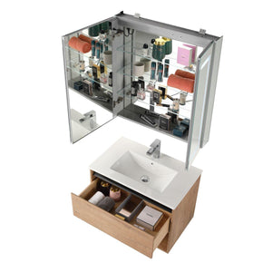 Blossom Bergen 30" Vanity with Dual LED Illumination - Adjustable Lighting and Sleek Storage Design
