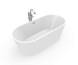 MAAX 106471-000-001-000 Lorca 6731 Acrylic Freestanding Center Drain Bathtub in White with White Skirt