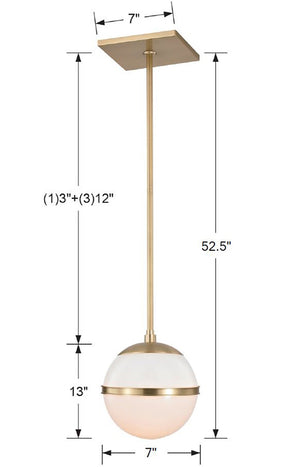 Brian Patrick Flynn for Crystorama Truax 1 Light Aged Brass Mini Pendant 2107-AG