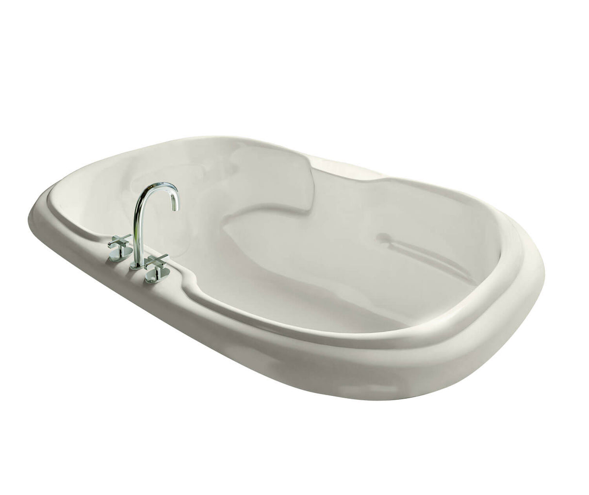 MAAX 101058-055-007-100 Calla 6042 Acrylic Drop-in Center Drain Aerofeel Bathtub in Biscuit