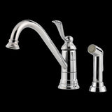 Portland 1-Handle Kitchen Faucet with Side Spray in Polished Chrome