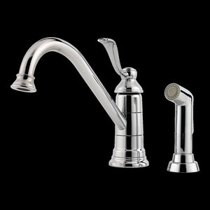 Portland 1-Handle Kitchen Faucet with Side Spray in Polished Chrome