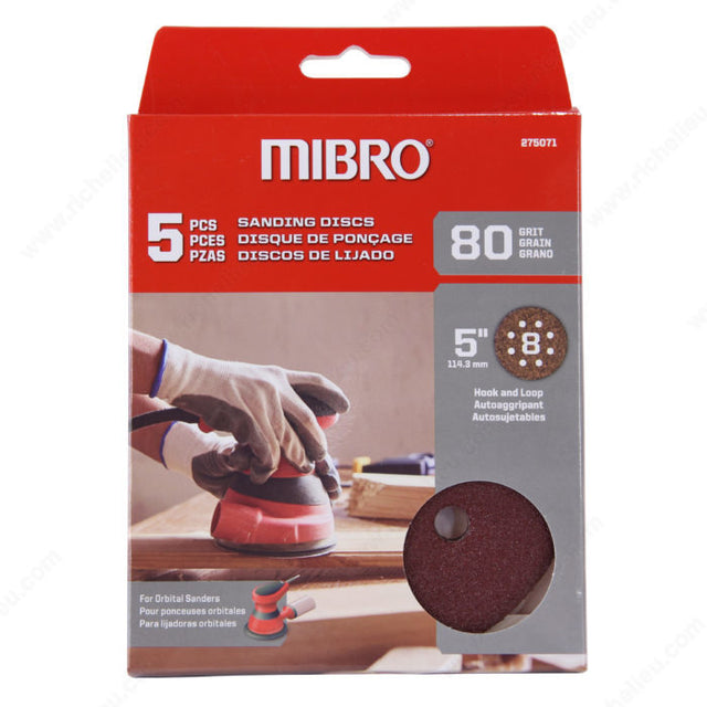 Mibro 275061 5-Piece Sanding Discs, 60, Extra Coarse