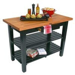 John Boos OC4825-BK Black Base Cream Finish Red Oak Finger Jointed Top C Table, 48 x 25 1.5 inch - 1 each.