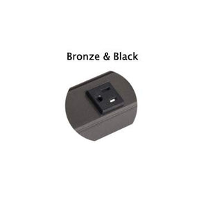 Task Lighting APT9-2B-P-BZ-R 9" APT Series Slim Angle Power Strip, Right Entry, Bronze Finish, Black Receptacles
