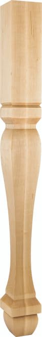 Hardware Resources P13-3.5-WB 3-1/2" W x 3-1/2" D x 35-1/2" H White Birch Footed Square Post