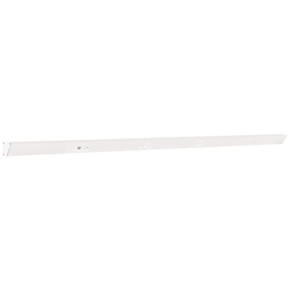 Task Lighting TRU72-4WD-P-WT 72" TR USB Series Angle Power Strip with USB, White Finish, White Receptacles