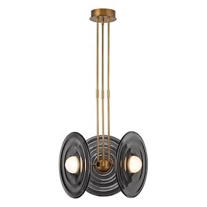 Alora PD350318VBSM HARBOUR 18" PD VINTAGE BRASS SMOKED GLASS 25W LED 90 3000K AC LED