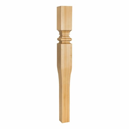 Hardware Resources P68-RW 3-1/2" W x 3-1/2" D x 35-1/2" H Rubberwood Tapered Art Nouveau Post