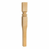 Hardware Resources P68-RW 3-1/2" W x 3-1/2" D x 35-1/2" H Rubberwood Tapered Art Nouveau Post