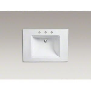 Kohler 2268-8-0 Memoirs Stately 30" pedestal bathroom sink with widespread faucet holes, White