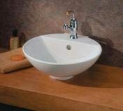 Cheviot 1225-WH-1 White York Vessel Sink with Single Hole Faucet Drilling