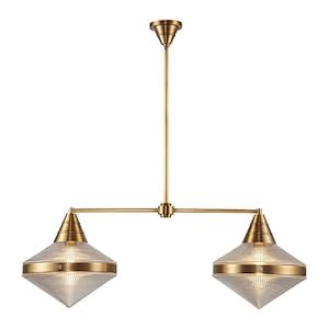 Alora LP348241VBPG WILLARD 41" LP VINTAGE BRASS CLEAR PRISMATIC GLASS 2 x 60W E26