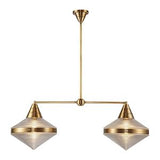 Alora LP348241VBPG WILLARD 41" LP VINTAGE BRASS CLEAR PRISMATIC GLASS 2 x 60W E26