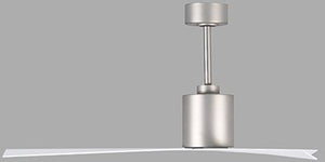 Matthews Fan EKH-BN-BN Eliza-H 3-blade ceiling mount paddle fan in Brushed Nickel finish with brushed nickel ABS blades.