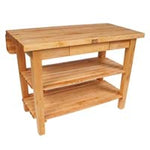 John Boos KIB03-BS Kitchen Island Bar w/Drop Leaf - 48" W x 38" D, Basil Green Base