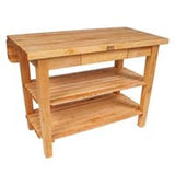 John Boos KIB03-BS Kitchen Island Bar w/Drop Leaf - 48" W x 38" D, Basil Green Base