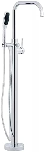Miseno MTF194 Floor Mounted Tub Filler with Integrated Valve and Diverter - Includes Hand Shower - Flat Black