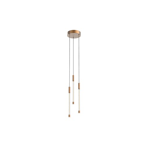 Kuzco MP75213-BG MOTIF 13" 3 HEAD MULTI-PENDANT VINTAGE BRASS 12W 120VAC WITH LED DRIVER 2700K 90CRI