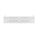 Fresca FCB6172WH-UNS Fresca Lucera 72" White Wall Hung Double Undermount Sink Modern Bathroom Cabinet