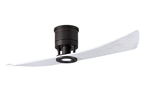 Matthews Fan LW-TB-MWH Lindsay ceiling fan in Textured Bronze finish with 52" solid matte white wood blades and eco-friendly, dimmable LED light kit.