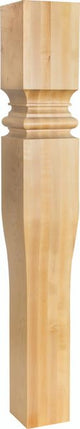 Hardware Resources P68-5-RW 5" W x 5" D x 35-1/2" H Rubberwood Tapered Art Nouveau Post