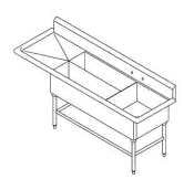 John Boos 3PBPS3224-1D24L PS 1-24X24/2-32X12X12 24