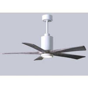 Matthews Fan PA5-BN-WA-52 Patricia-5 five-blade ceiling fan in Brushed Nickel finish with 52” solid walnut tone blades and dimmable LED light kit 