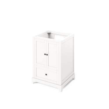 Jeffrey Alexander VKITADD24WHCQR 24" White Addington Vanity, Calacatta Vienna Quartz Vanity Top, undermount rectangle bowl