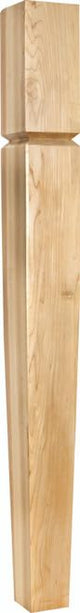 Hardware Resources P60-RW 3-1/2" W x 3-1/2" D x 35-1/2" H Rubberwood Grooved Arts & Crafts Post
