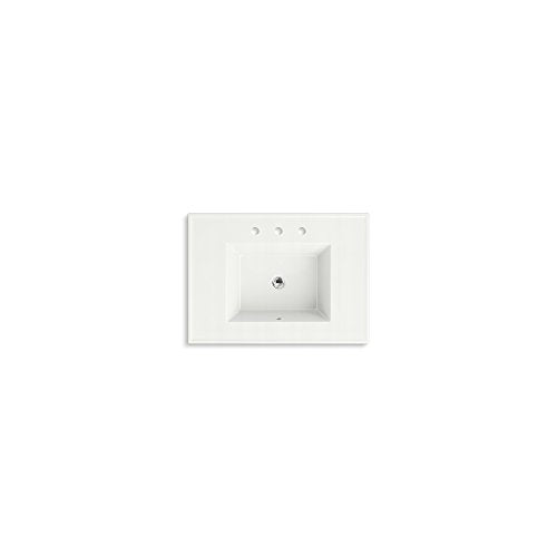 Kohler K-2779-8-G81 Ceramic/Impressions 31 in. Rectangular Vanity-Top Bathroom Sink with 8 in. Widespread Faucet Holes, White Impressions, 7.50 x 22.38 x 31.00 inches Vanity Top