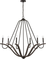 Capital Lighting 447662CK Clive 6 Light Chandelier Carbon Grey and Black Iron