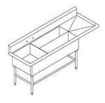 John Boos 3PBPS3224-1D24R PS 1-24X24/2-32X12X12 24"DB RIGHT